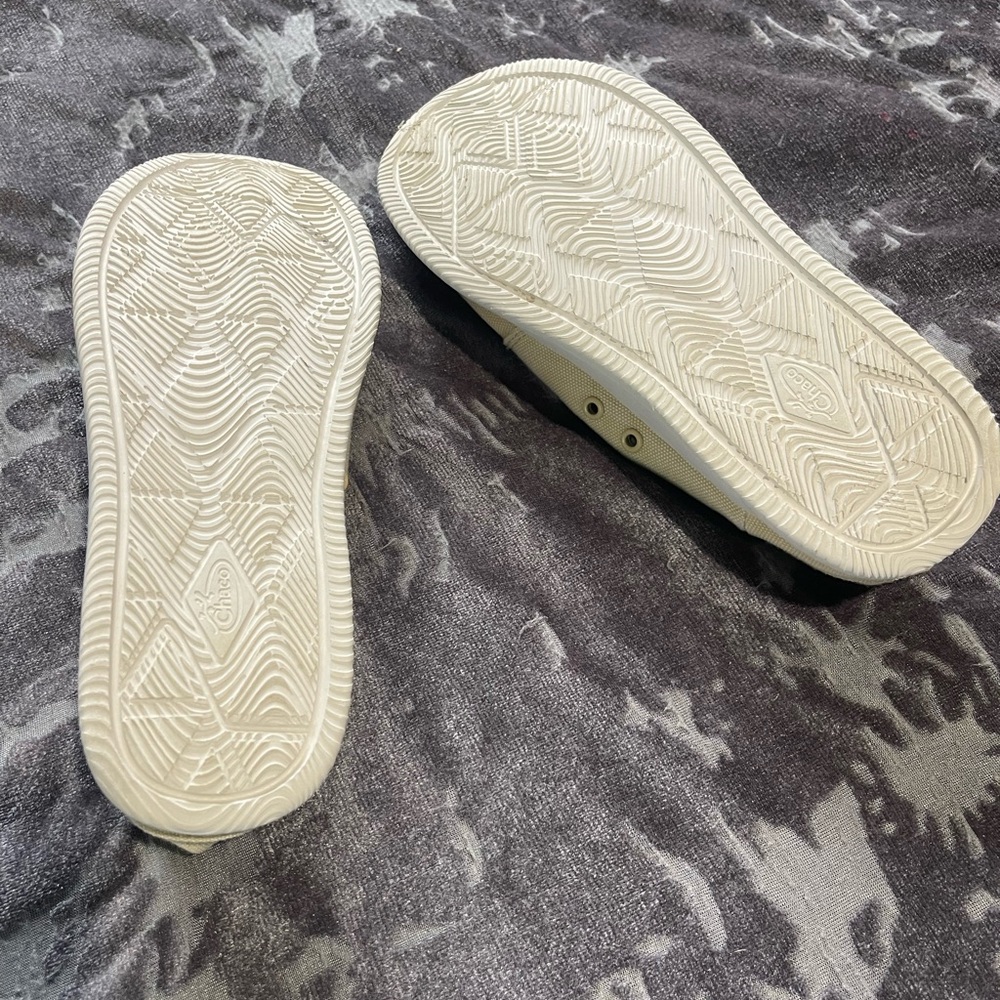 Chaco Canvas Boat Shoes Women’s 9 Cream /Soft Yellow LaceUp Casual Comfort Shoes - Picture 5 of 5